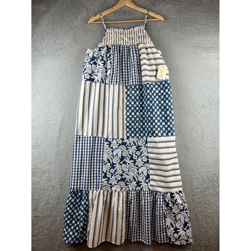 New Universal Thread Blue Patchwork Maxi Dress Wo… - image 1